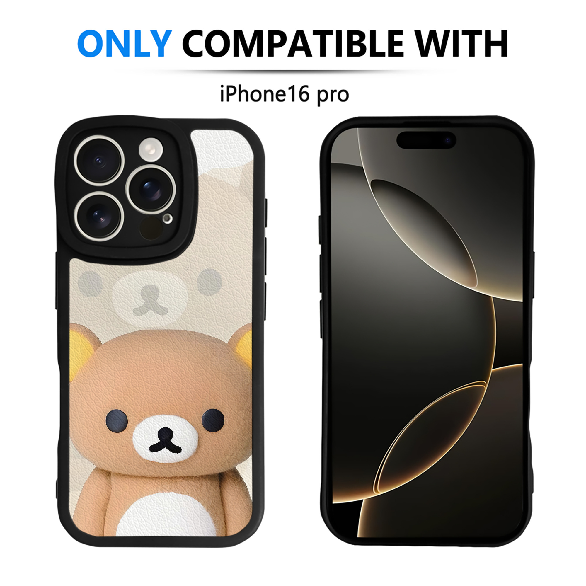 （画像用） リラックマ リラックマ キイロイトリ Rilakkuma Korilakkuma Kiiroitori 【iPhone 16シリーズ対応】シリコンスマホケース（レザー調） 材質：シリコン
